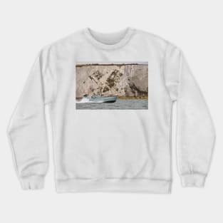 Motor Gun Boat at Speed off the Isle of Wight Crewneck Sweatshirt